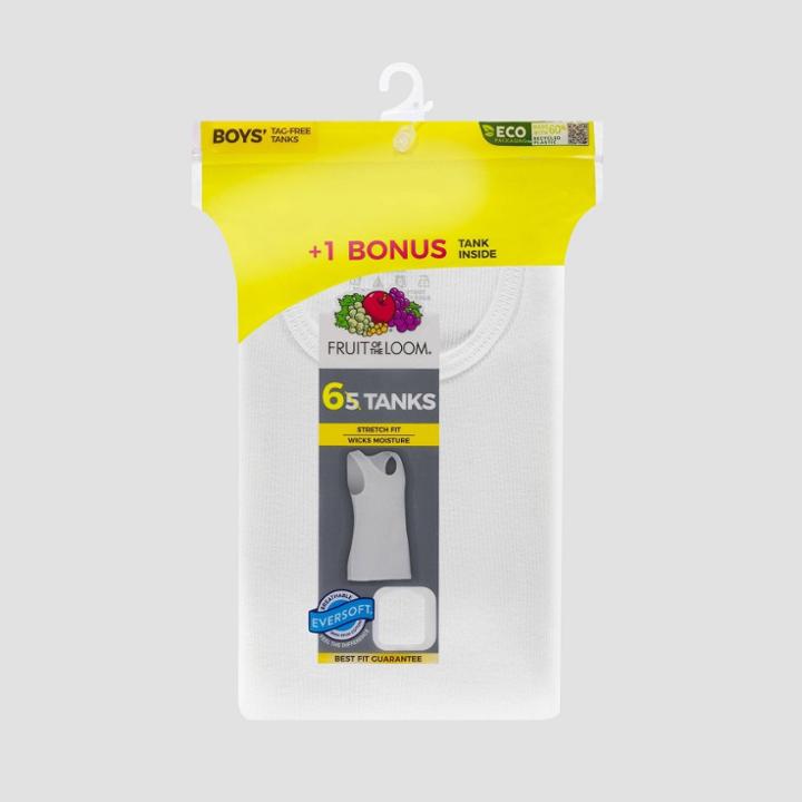 Fruit Of The Loom Boys' 5+1 Bonus Pack A-undershirt - White