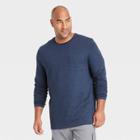Men's Tall Regular Fit Crewneck Long Sleeve T-shirt - Goodfellow & Co Xavier Navy Mt, Xavier Blue