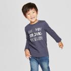 Toddler Boys' Raised By Strong Women Long Sleeve T-shirt - Cat & Jack Navy