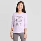 Girls' Long Sleeve Moon Rocks Graphic T-shirt - Cat & Jack Lilac M, Girl's, Size: