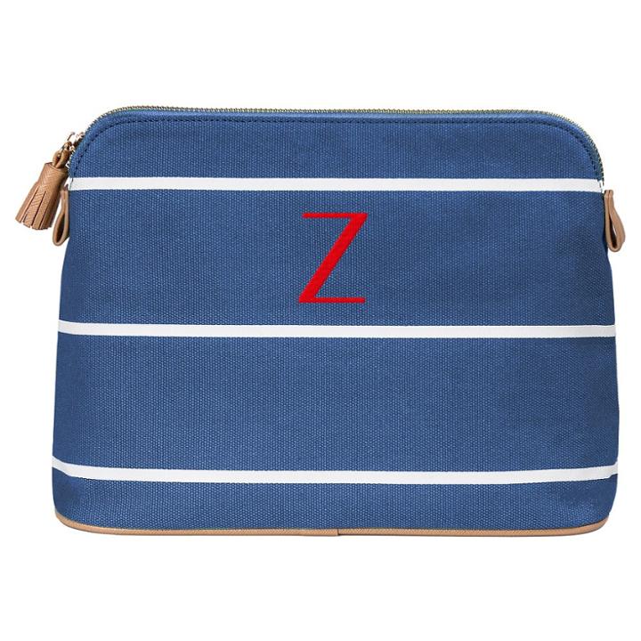 Cathy's Concepts Personalized Blue Striped Cosmetic Bag - Z