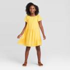 Petitegirls' Short Sleeve Lurex Dress - Art Class Yellow