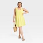 Women's Plus Size Terry Tank Dress - A New Day Yellow