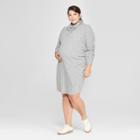 Maternity Plus Size Cowl Neck Sweatshirt Dress - Isabel Maternity By Ingrid & Isabel Heather Gray