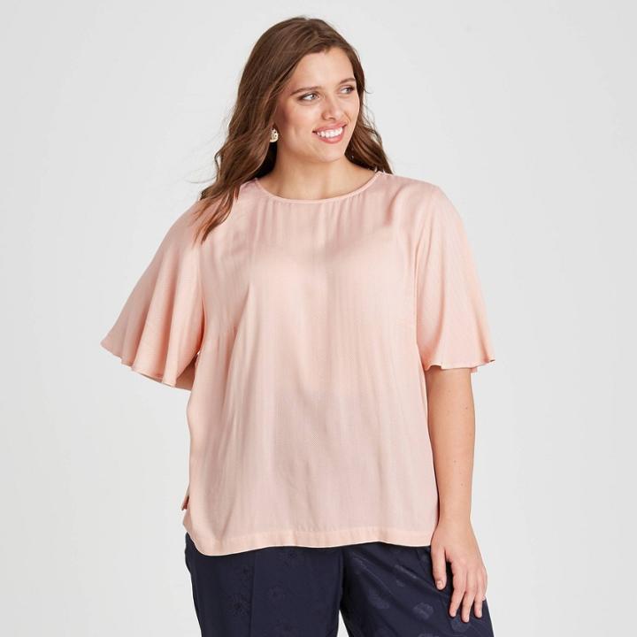 Women's Plus Size Short Sleeve Essential Woven Blouse - A New Day