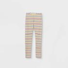 Girls' Striped Leggings - Cat & Jack Cream