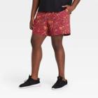 Men's Big & Tall Floral Print Hybrid Shorts - All In Motion Red Xxxl