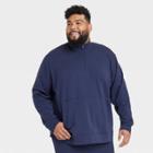 Men's Big & Tall Cozy 1/4 Zip Athletic Top - All In Motion Navy