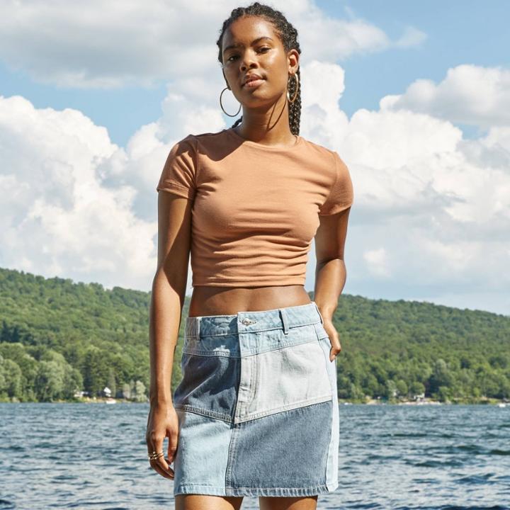 Women's Short Sleeve Cropped T-shirt - Wild Fable Brown