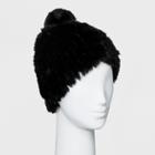 Women's Faux Fur Hat - Universal Thread Black