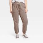 Women's Plus Size Mid-rise Fleece Drawstring Jogger Pants - Universal Thread