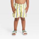 Toddler Boys' Striped Swim Shorts - Cat & Jack Yellow