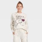 Zoe+liv Women's I Don't Give A Sip Graphic Sweatshirt - Cream Tie-dye