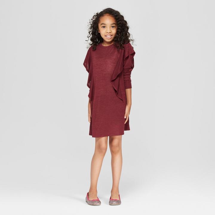 Girls' Flutter Ruffle T-shirt Dress - Art Class
