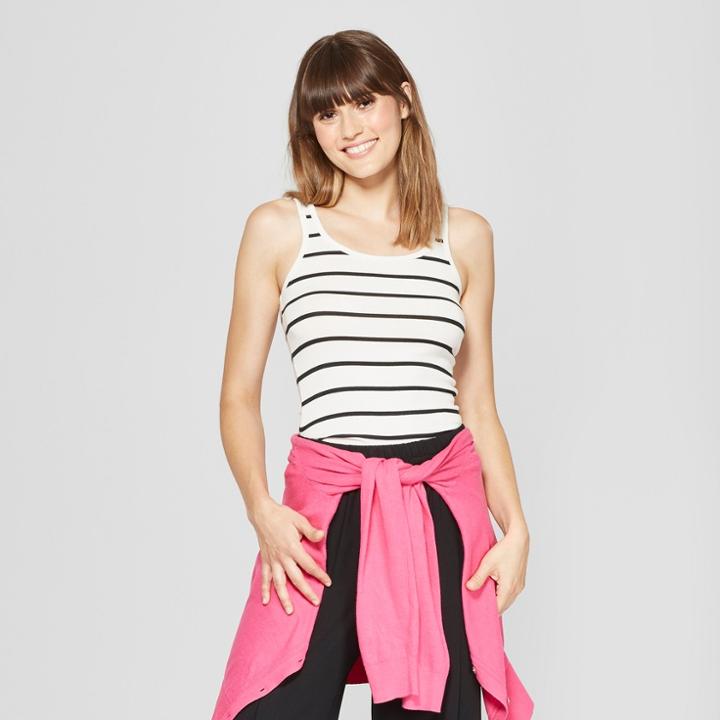 Women's Any Day Striped Tank - A New Day White/black