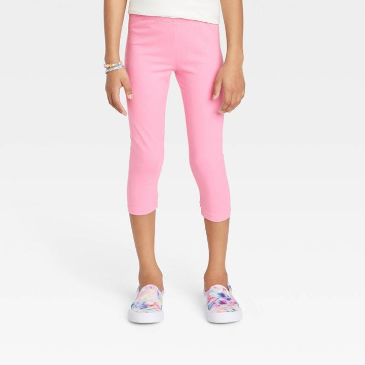 Girls' Capri Leggings - Cat & Jack Bright Pink