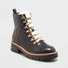 Women's Leighton Sherpa Tongue Hiking Boots - A New Day Black
