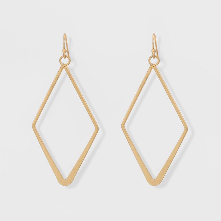 Target Open Work Diamond Shape Drop Earrings - Universal Thread Gold