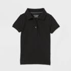 Petitetoddler Girls' Short Sleeve Stretch Pique Uniform Polo Shirt - Cat & Jack Black