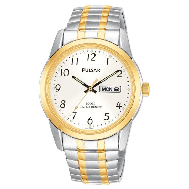 Men's Pulsar Expansion Watch - Two Tone With Silver Dial - Pj6052
