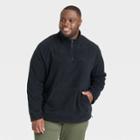 Men's Big & Tall Regular Fit Polar Fleece  Zip Sweatshirt - Goodfellow & Co Black