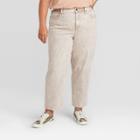 Women's Plus Size High-rise Straight Cropped Jeans - Universal Thread Gray