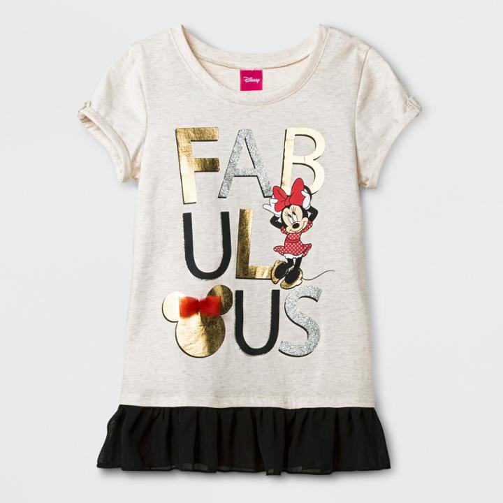Girls' Minnie Mouse T-shirt - Light Gray Heather -