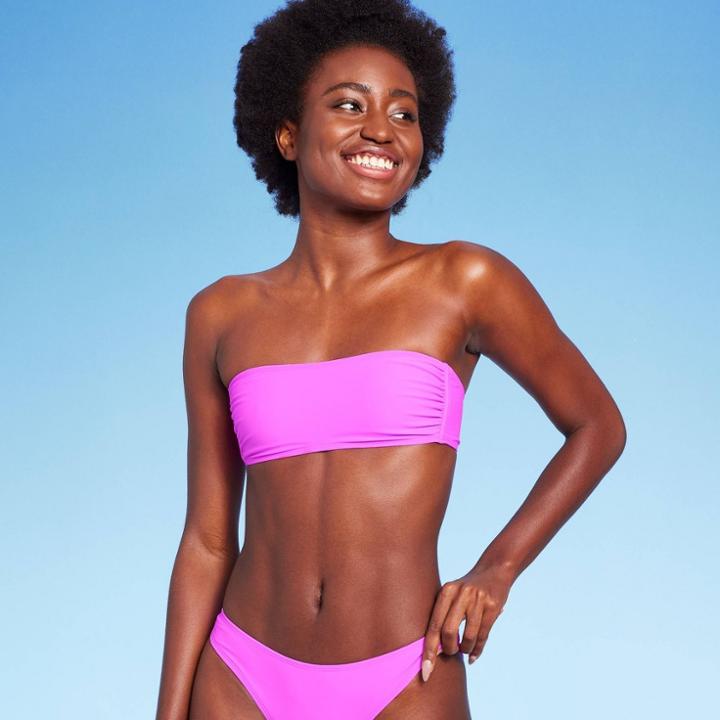 Women's Pull Over Bandeau Bikini Top - Wild Fable Orchid Purple Xxs