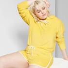 Women's Plus Size High-rise Terry Dolphin Shorts - Wild Fable Yellow