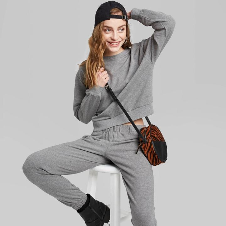 Women's Crewneck Sweatshirt - Wild Fable Heather Gray