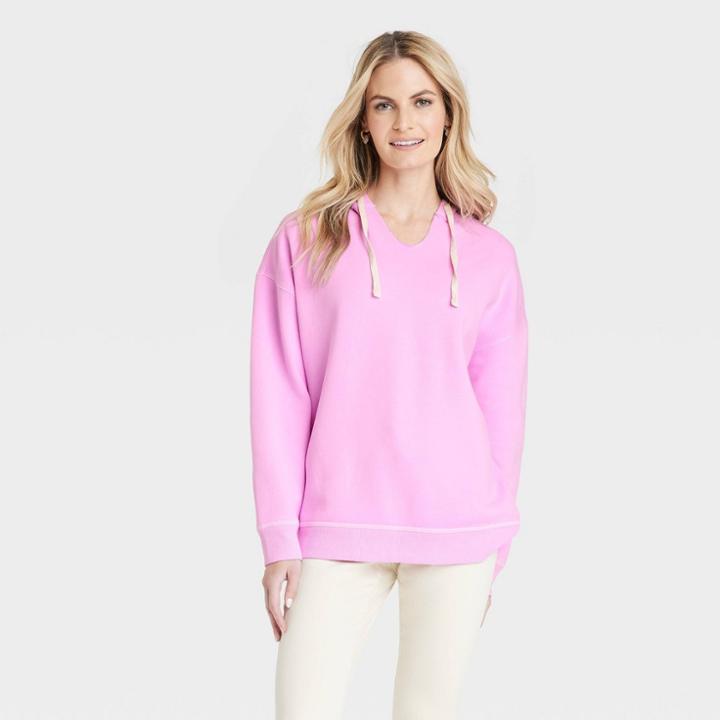Women's Fleece Pullover Sweatshirt - Universal Thread Pink