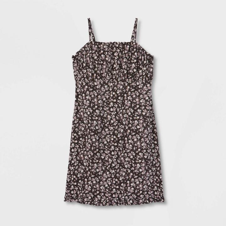 Girls' Ruched Slip Dress - Art Class Black