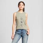 Women's Moon And Arrows Muscle Tank Top - Fifth Sun (juniors') - Sage Green
