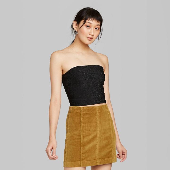 Women's Sparkle Tube Top - Wild Fable Black S, Women's,