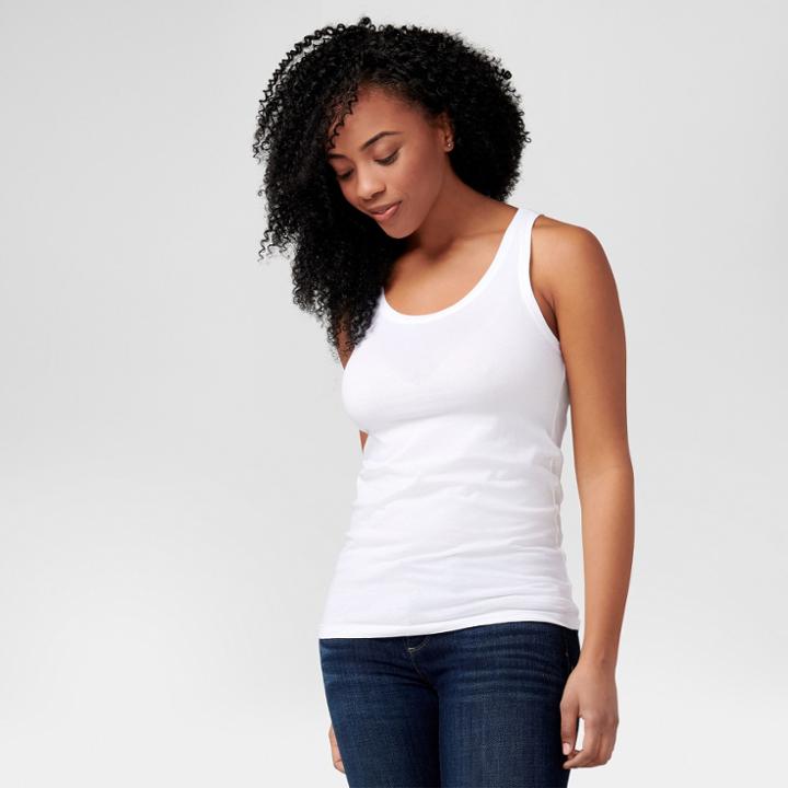 Pact Organic Women's Super Soft Cotton Stretch Fit Tank Tops - White