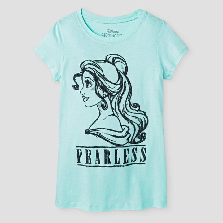 Girls' Disney Princess Belle Short Sleeve T-shirt - Mint