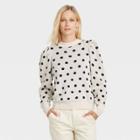 Women's Polka Dot Mock Turtleneck Pullover Sweater - Who What Wear Cream