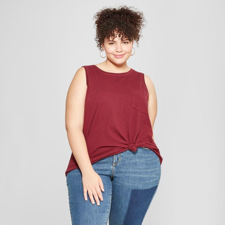 Women's Plus Size Muscle Tank - Universal Thread Burgundy (red) X