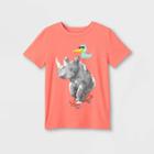 Boys' Skateboarding Rhino Short Sleeve Graphic T-shirt - Cat & Jack Coral Pink