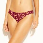 Women's Extra Cheeky Bikini Bottom - Xhilaration Burgundy Floral Print
