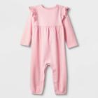 Baby Girls' Lurex Knit Romper - Cat & Jack Pink Newborn, Girl's