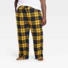 Men's Big & Tall Plaid Microfleece Pajama Pants - Goodfellow & Co Gold