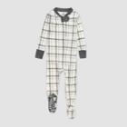Honest Baby Boys' Clean Plaid Footed Pajama - Gray
