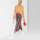 Women's Striped Wide Leg Crop Pants - Wild Fable Red/ivory