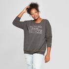 Women's Plus Size Love And Tacos Graphic Sweatshirt - Zoe+liv (juniors') Charcoal