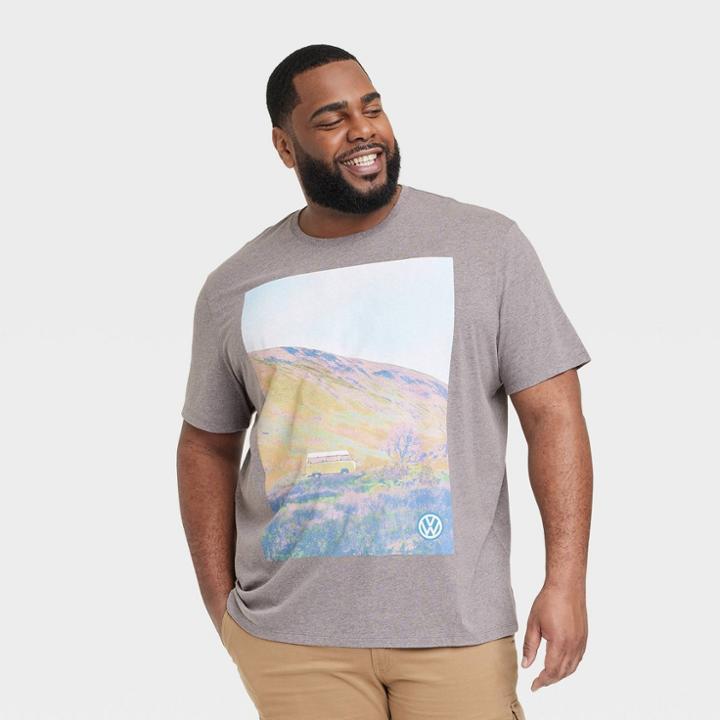 Men's Big & Tall Regular Fit Short Sleeve T-shirt - Goodfellow & Co Heathered Gray