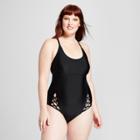 Women's Lace-up Detail One Piece - Xhilaration Black