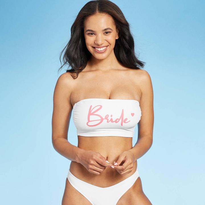 Juniors' Longline Bralette Bikini Top - Xhilaration White D/dd Cup