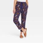 Women's High-rise Lounge Pants - Universal Thread Navy Floral Print