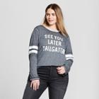 Modern Lux Women's Plus Size See You Later Tailgater Long Sleeve Graphic T-shirt (juniors') - Modern
